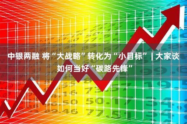 中银两融 将“大战略”转化为“小目标” | 大家谈 如何当好“碳路先锋”