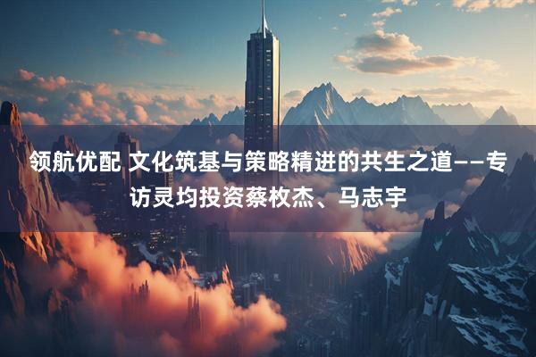 领航优配 文化筑基与策略精进的共生之道——专访灵均投资蔡枚杰、马志宇